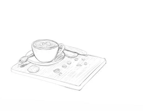 Breakfast with biscuits and coffee Stock Illustration