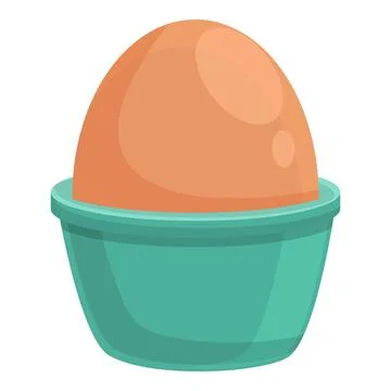 Breakfast boiled egg icon, cartoon style Stock Illustration