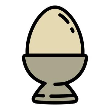 Breakfast boiled egg icon, outline style Stock Illustration