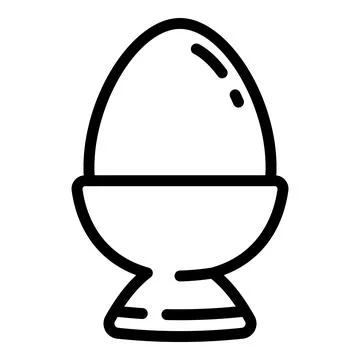 Breakfast boiled egg icon, outline style Stock Illustration