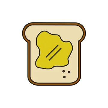Breakfast Bread Food Thin Line Icon Illustration Illustrazione stock