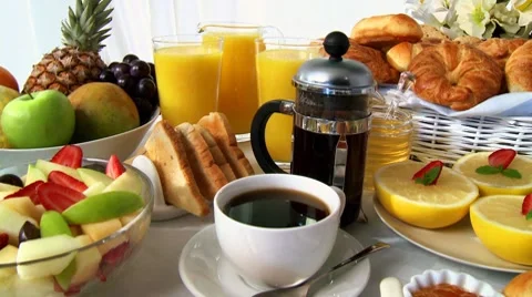 Breakfast buffet Stock Footage 8572685