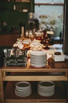 Breakfast buffet at a hotel 스톡 사진