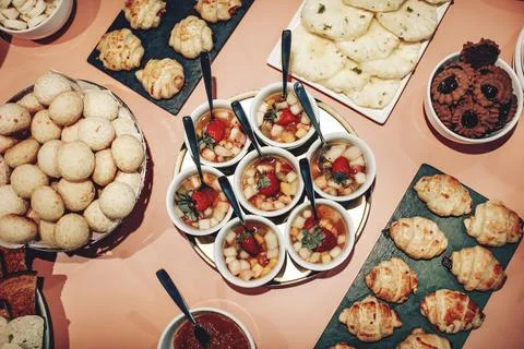 Breakfast buffet at a hotel 스톡 사진