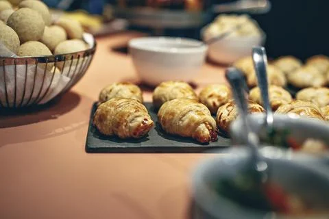 Breakfast buffet at a hotel 스톡 사진