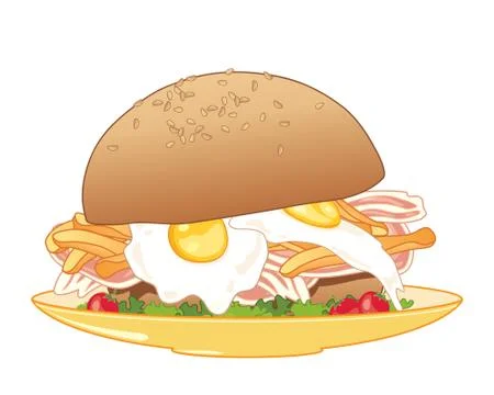 Breakfast bun Stock Illustration