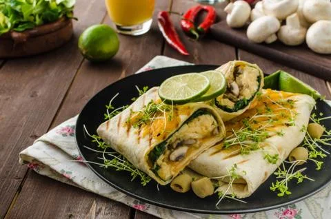 Breakfast burrito Stock Photos