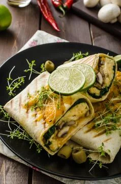Breakfast burrito Stock Photos