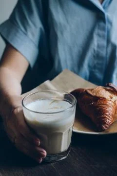 Breakfast in the cafe Stock Photos