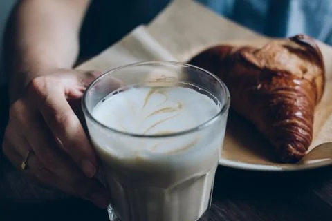 Breakfast in the cafe Stock Photos