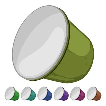 Breakfast capsule coffee cartoon vector graphic Stock Illustration