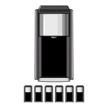 Breakfast capsule coffee maker cartoon vector graphic Stock Illustration