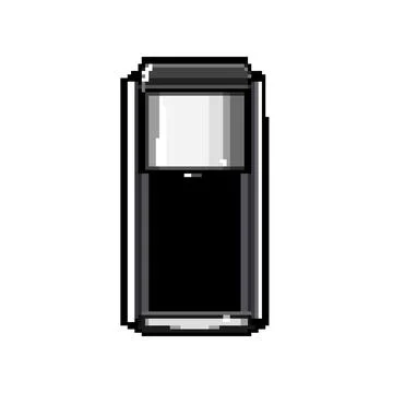 Breakfast capsule coffee maker pixel art vector illustration Stock Illustration