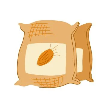 Breakfast cereal bag cartoon vector illustration Stock Illustration