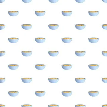 Breakfast cereal bowls seamless pattern Stock Illustration