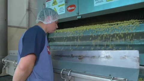 Breakfast cereal factory worker at work. 動画素材 205872708