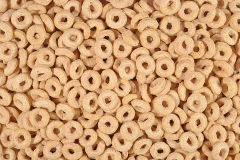 Breakfast cereal rings background Stock Photos