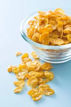 Breakfast cereals or cornflakes. Breakfast cereals or cornflakes in bowl o... Stock Photos