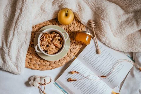 Breakfast with cereals Stock Photos