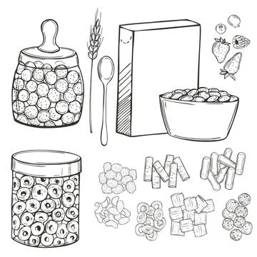 Breakfast cereals. Vector  illustration Stock Illustration