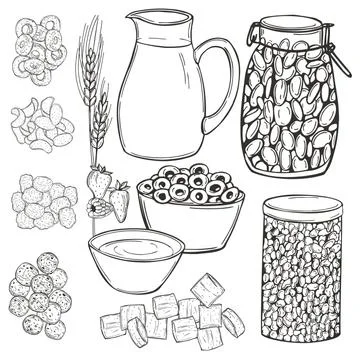 Breakfast cereals. Vector  illustration Stock Illustration