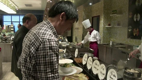 Breakfast in Chinese restautant Stock Footage 70479514
