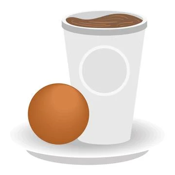 Breakfast chocolate with bread Stock Illustration