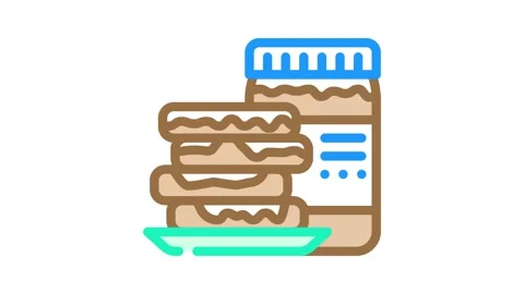 Breakfast chocolate candy food color icon animation Stock Footage 327271663