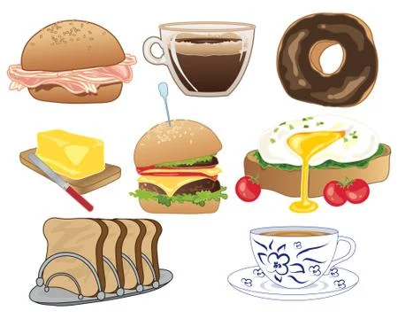 Breakfast choices Stock Illustration
