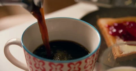Breakfast close up slowmotion 4k Stock Footage 64235527