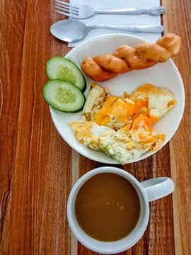 Breakfast with coffee Foto stock