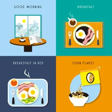 Breakfast collection set Stock Illustration