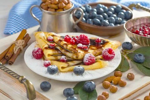 Breakfast composition in the kitchen Stock Photos