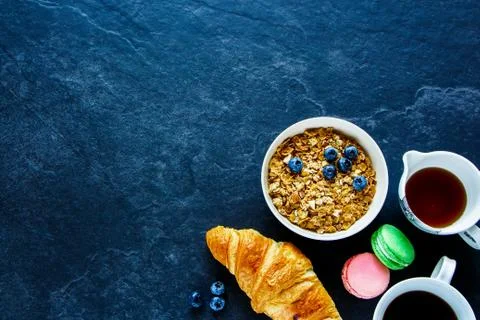 Breakfast concept on table Stock Photos