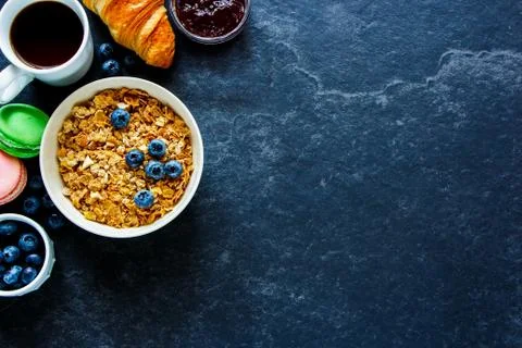 Breakfast concept on table Stock Photos