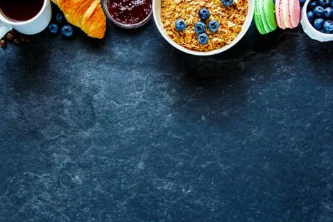Breakfast concept on table Stock Photos