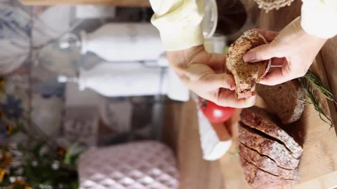 Breakfast concept. Vertical footage Stock Footage 255014460