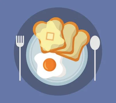 Breakfast cooking icons flat design Stockillustratie