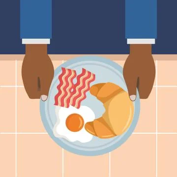 Breakfast cooking icons flat design Stockillustratie