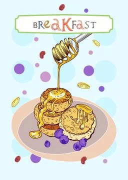Breakfast cover Stock Illustration
