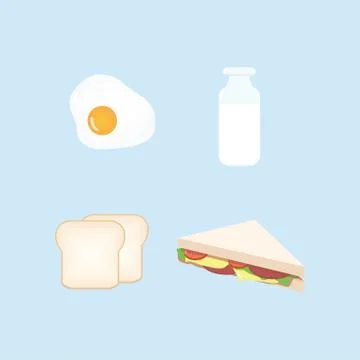 Breakfast Design Set Vector Illustration Stock Illustration
