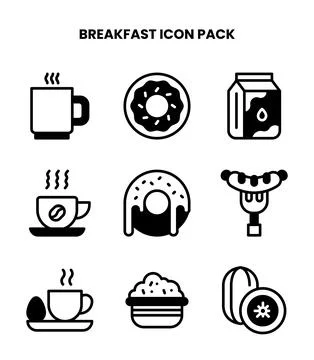 Breakfast DuoTone Scalable Icons Pack Stock Illustration