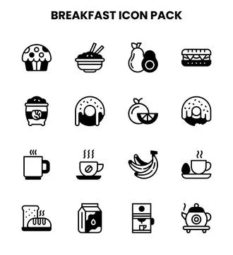 Breakfast DuoTone Scalable Icons Pack Stock Illustration