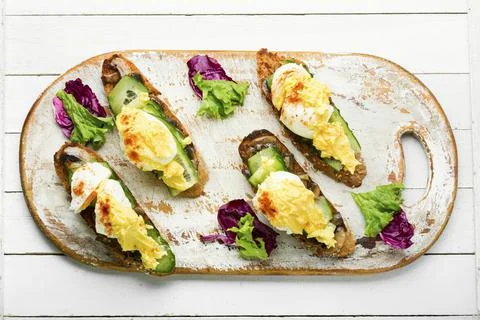 Breakfast with egg benedict Stock Photos