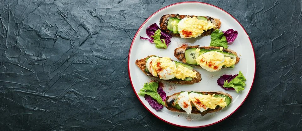Breakfast with egg benedict Stock Photos