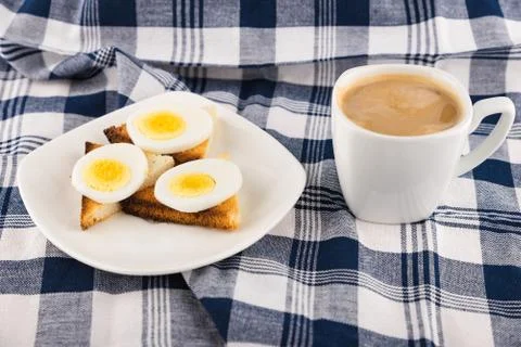 Breakfast egg toast01 Stock Photos