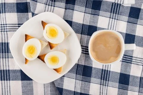 Breakfast egg toast02 Stock Photos
