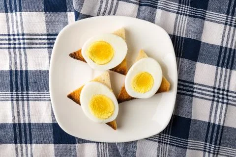Breakfast egg toast03 Stock Photos
