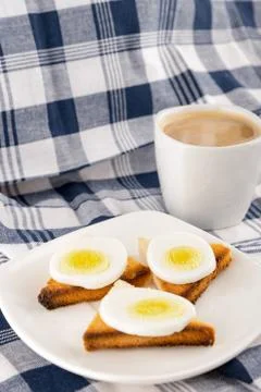 Breakfast egg toast04 Stock Photos