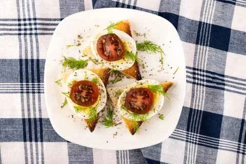 Breakfast egg toast09 Stock Photos